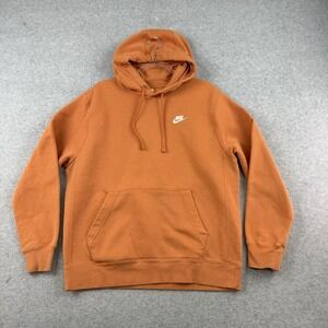 Nike Sportswear Club Fleece Hoodie Mens Large Light Orange Drawstring Pullover L